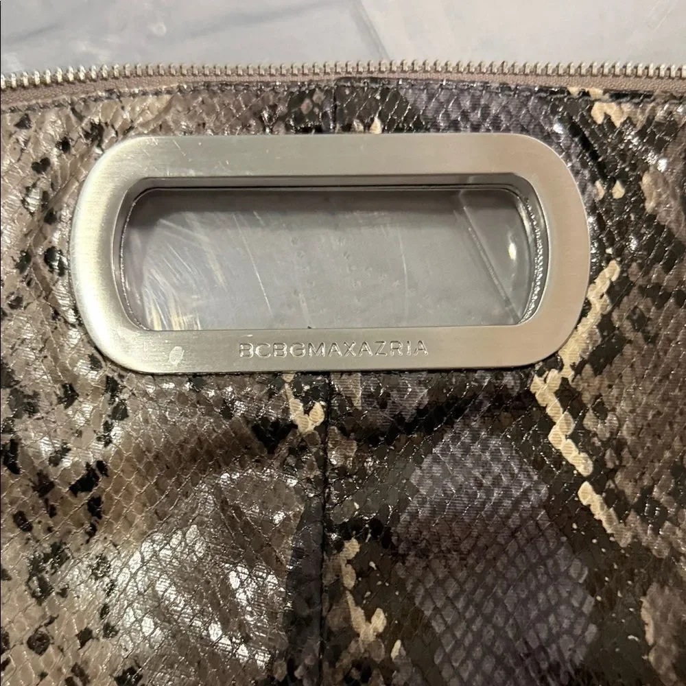 BCBG MAXAZRIA Snakeskin Clutch/Purse with Tassel